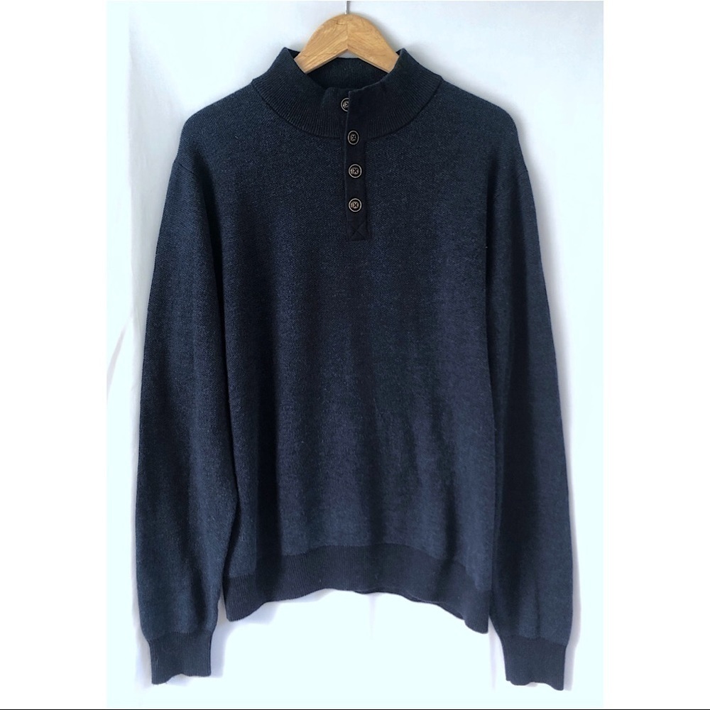 Maker & Company Blue Wool Cotten Burton Sweater L